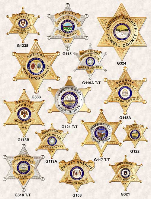  6 Point Star Badges ga-rel police badges