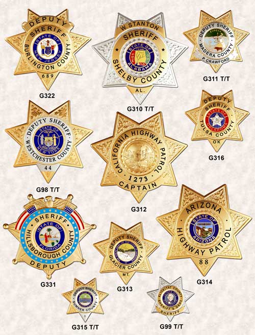 7 Pt Star Badges police badges ga-rel