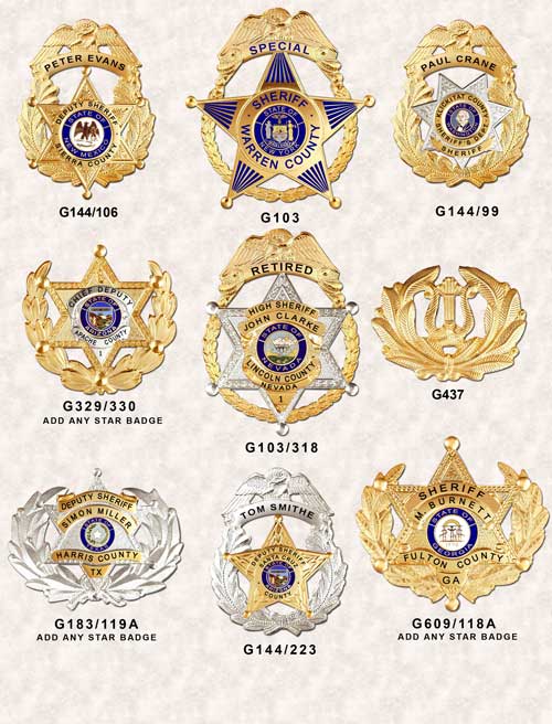GA-REL Star  Wreath Badge GAREL police badges