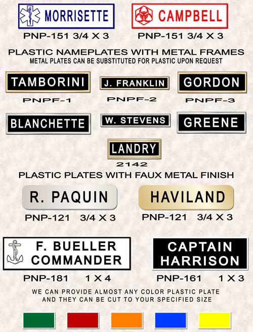 plastic nameplates